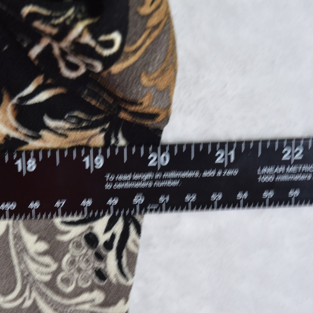 Easywear by Chico's Top Women M Chicos 1 Black Mixed Print V-Neck 3/4 - Picture 4 of 7